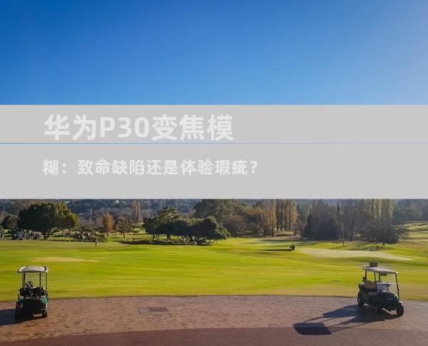 华为P30变焦模糊：致命缺陷还是体验瑕疵？