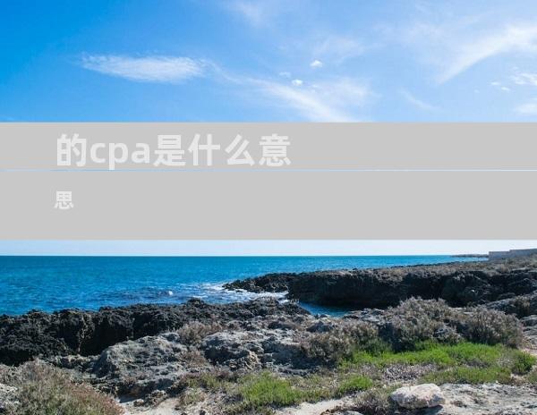 的cpa是什么意思