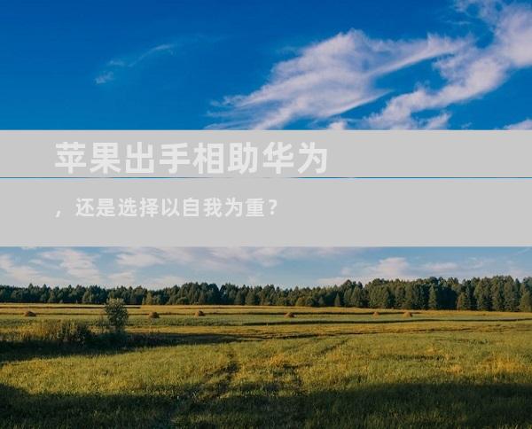 苹果出手相助华为，还是选择以自我为重？