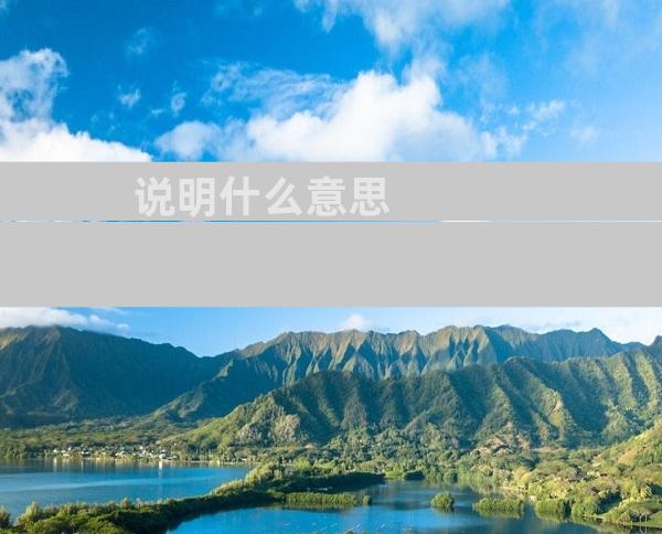 说明什么意思