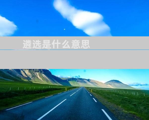遴选是什么意思