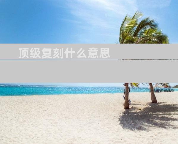 顶级复刻什么意思